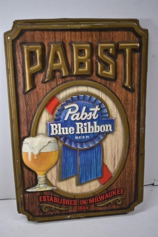 Vintage Pabst Blue Plastic Bar Sign