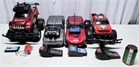4 voitures jouets téléguidés, Les batteries &