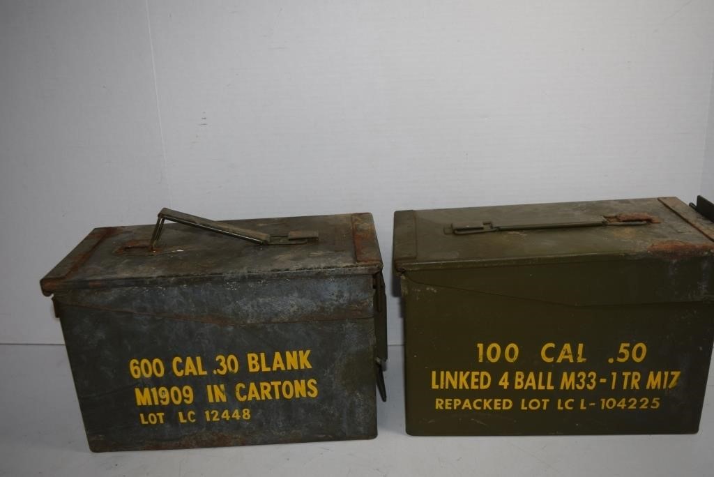Two Metal  Ammunition Boxes