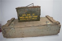 Ammunition Boxes,One Wood & One Metal