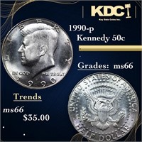 1990-p Kennedy Half Dollar 50c Grades GEM+ Unc