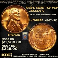 ***Auction Highlight*** 1938-d Lincoln Cent Near T