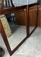 Wall Mirrors, Beveled Edge Wood Trim 32 x 39