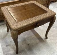 Wood and rattan style side table