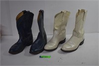 Two Pair Ladies Boots Size White 7, Blue *