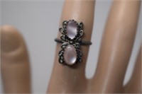 Sterling Ring w/ Pink Mother-of-Pearl  Sz 6-1/4