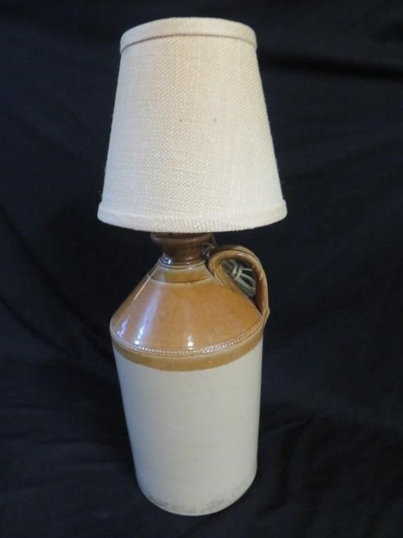 A Canadian Merchant Jug Converted To Table Lamp