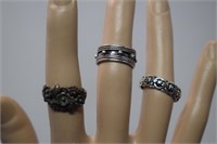 Three Sterling Silver Bands