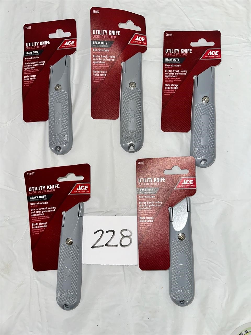 [Pack of 5] 5 in. Utility Knife Silver 26092