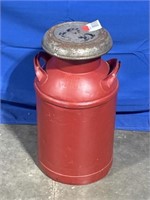 Red Metal Milk Can