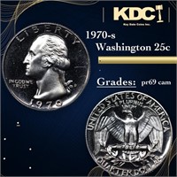 Proof 1970-s Washington Quarter 25c Grades GEM++ P