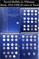 Partial Buffalo 5c Whitman Book, 1913-1938 33 coin