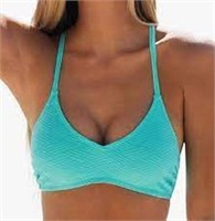 $40-Cupshe Women's LG Swimwear Bikini Top, Blue La