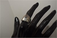 Dome Ring Marked 950 Silver