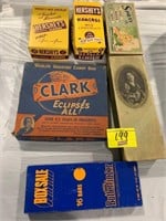 GROUP OF ANTIQUE CARDBOARD CANDY BOXES OF ALL