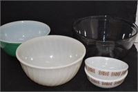 Pyrex Fire King, Anchor Hocking Bowls Lot of 5