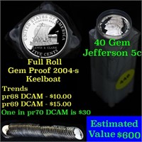 Proof 2004-s Keel Boat Jefferson Nickel 5c roll, 4