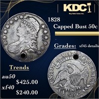 1828 Capped Bust Half Dollar 50c Grades xf Details