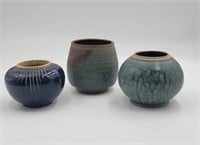 Three Hand Thrown Ceramic Pots