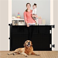 Black 59 Retractable Baby/Dog Gate  34 Tall