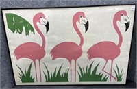 “Flamingo Row” by Rebecca Mims, Framed In Black