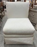 White Upholstered Armless slip  Accent Chair