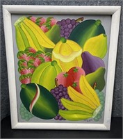 Bright Fruits, by Audes Saul, Framed in White