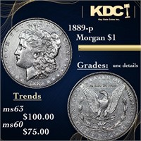 1889-p Morgan Dollar 1 Grades Unc Details