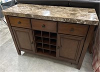 Marble top style buffet with wine Storage