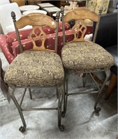 Pair of upholstered barstools