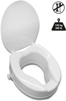 PEPE - Toilet Seat Riser with Lid (4 inch Height),