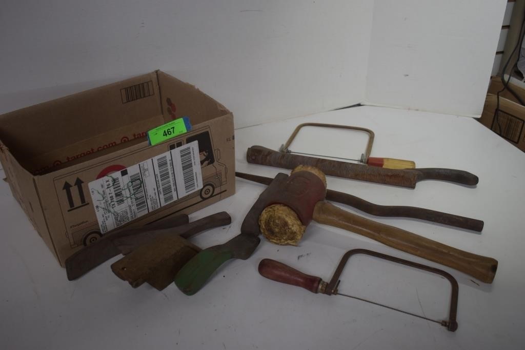 Vintage Rawhide Hammer, Hasp & More Vintage Tools