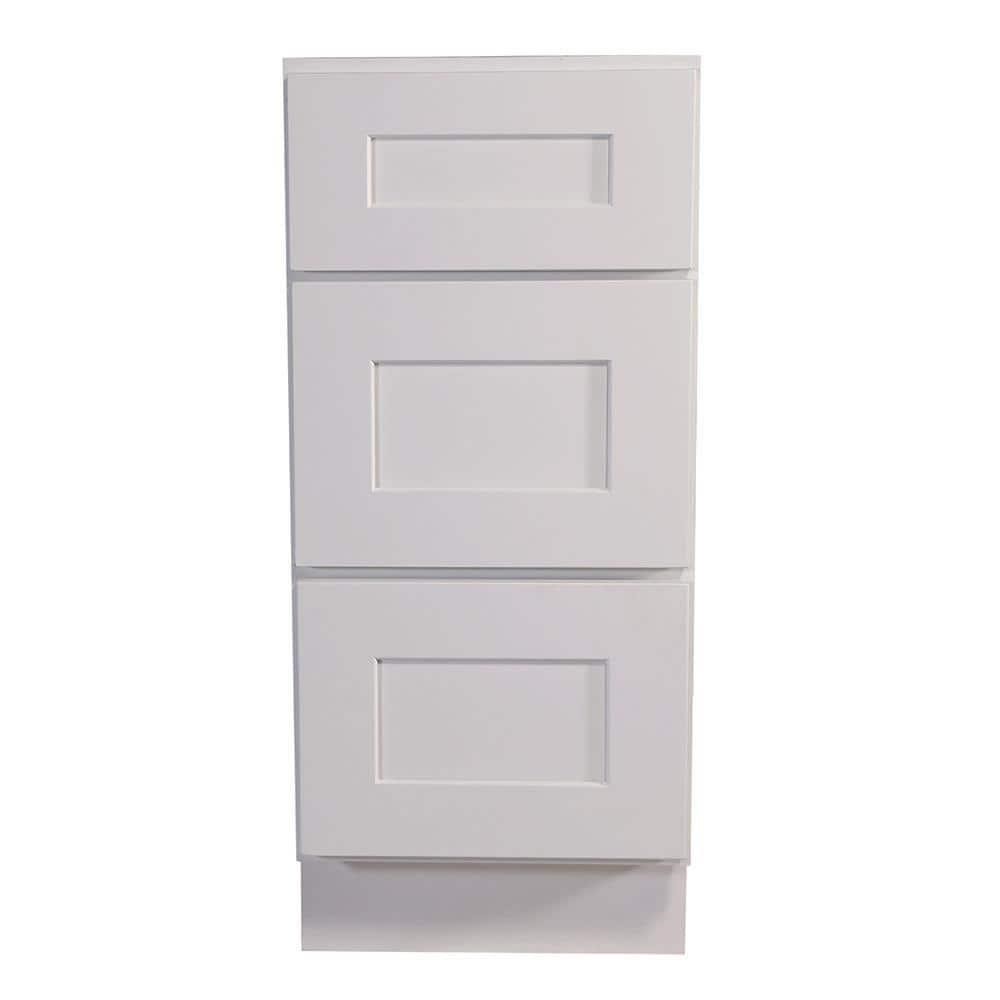 Lot of 1: 18x34.5x24 White Shaker 3-Drawer Cabinet