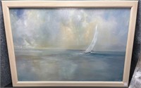 Signed, Sailing Away Board Picture Framed in