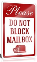 New Notice Please Do Not Block Mailbox Metal Sign