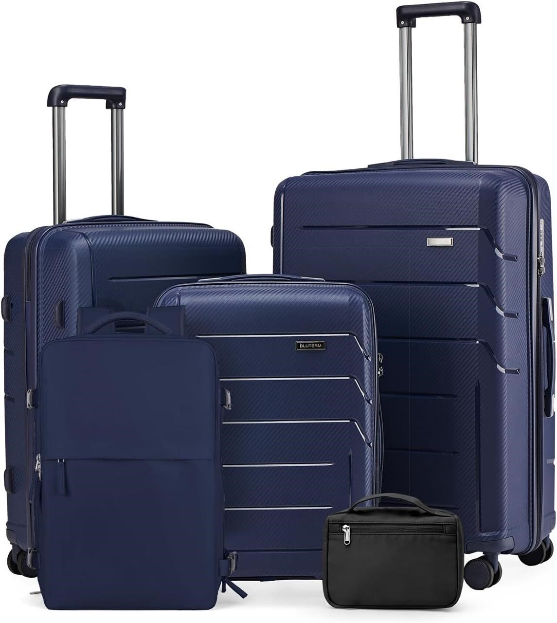 Blue Luggage Set 3 Pcs  Hardside  22x14x9