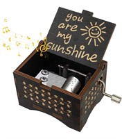 New (2) You are My Sunshine Wood Music Box, Laser
