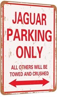 New 12X8 - JAGUAR Parking only vintage look funny