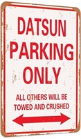 New 12X8 - DATSUN Parking only vintage look funny