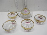 Chesse Ball Glass Server and Small Bowls
