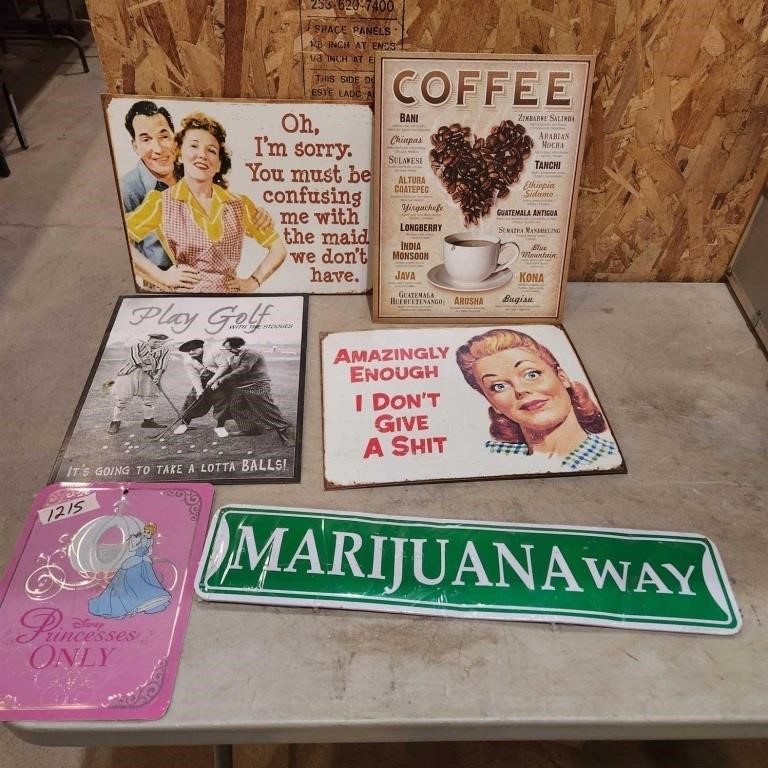 Various sized Metal Signs