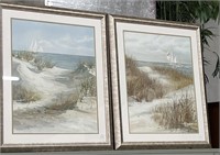 Pair Coastal Wall Art  30 x 35