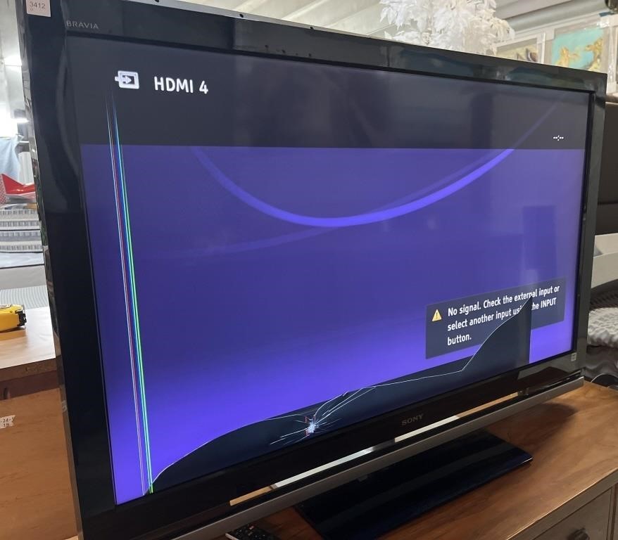 Sony Bravia ( has some damage on screen ) Sold As