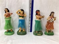 (4) Vintage Hula Dancing Girls, 7”T