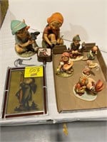 GROUP OF HUMMEL FIGURINES, MUSIC BOXES, GLASS