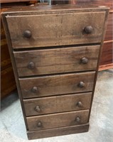Vintage 5 Drawer Small Chest 16 x 12 x 30h