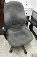 Gray adjustable height rolling office chair