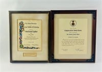 Selective Services Medal Cert & 1958 Service Award