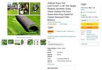 R615  Artificial Grass Turf 6.5FTX10FT, 1.38" Pile