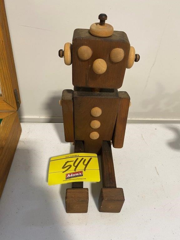 WOODEN ROBOT FIGURE